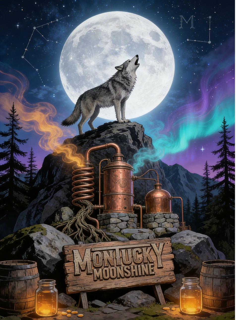 Montucky Moonshine wolf artwork