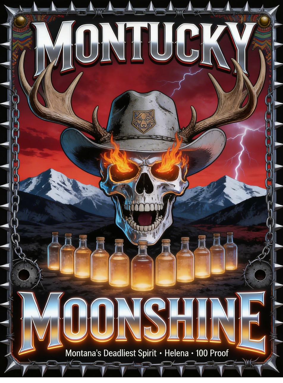 Montucky Moonshine retro metal artwork
